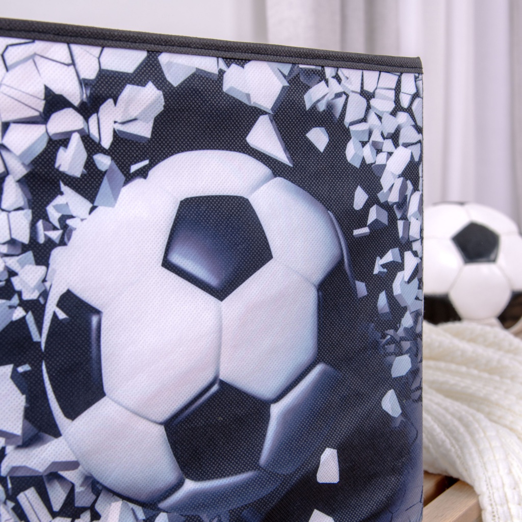 Skládací úložný box s fotbalovým míčem 3D 30x30x30 cm