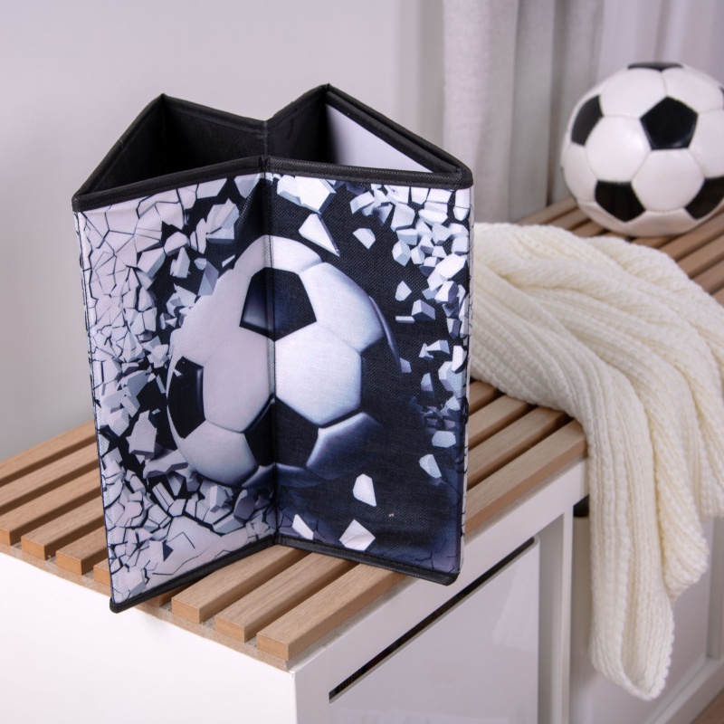 Skládací úložný box s fotbalovým míčem 3D 30x30x30 cm
