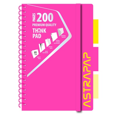 Krúžkový zošit B5 štvorčekový 200 strán s rozdeľovačmi, Astrapap Neon