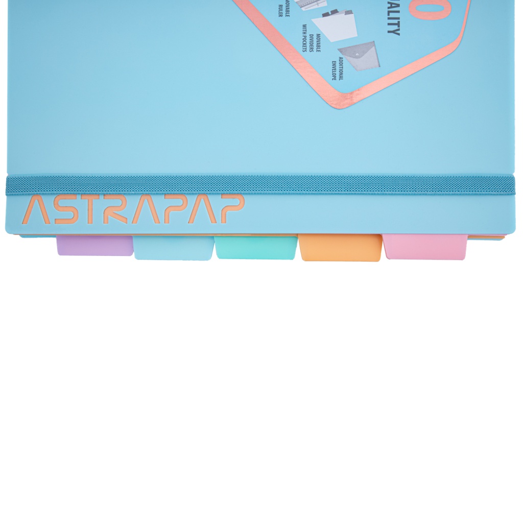 Kroužkový sešit A5 čtverečkovaný 200 stran s rozdělovači, Astrapap Pastel