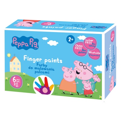 Prstové farby pre deti Peppa Pig 6 x 20 ml, od 2 rokov