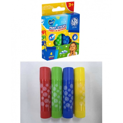 Temperové farby v tyčinke pre deti Astra Baby JUMBO, 4 farby