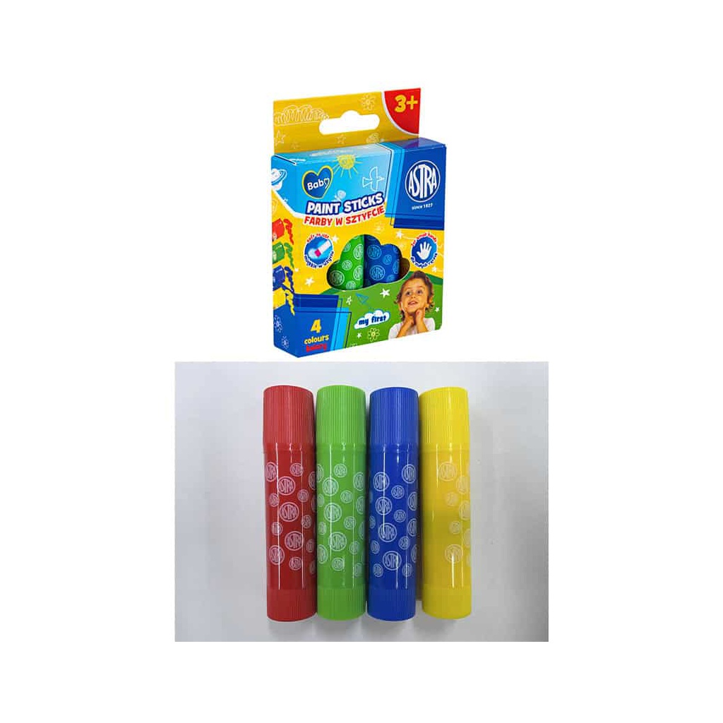 Temperové barvy v tyčince pro děti Astra Baby JUMBO, 4 barvy