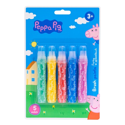 Farby v štetci pre deti Peppa Pig, 5 farieb, od 3 rokov