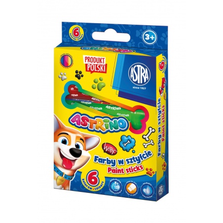 Temperové farby v tyčinke pre deti Astrino JUMBO, 6 farieb