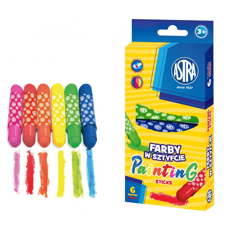Farby v štetci pre deti Astra Baby, 5 farieb, od 3 rokov