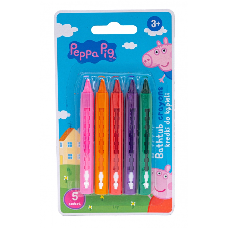 Voskovky do vane pre deti Peppa Pig, 5 farieb, zmývateľné