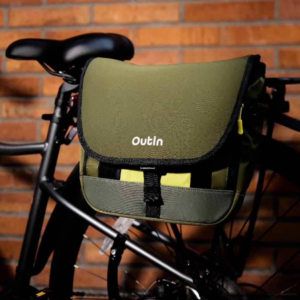 Zelená taška na prenosný kávovar Outin Nano a Mino, Flex Messenger