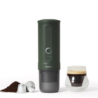 Prenosný kávovar na espresso s ohrevom vody Outin Nano 2, Forest Green