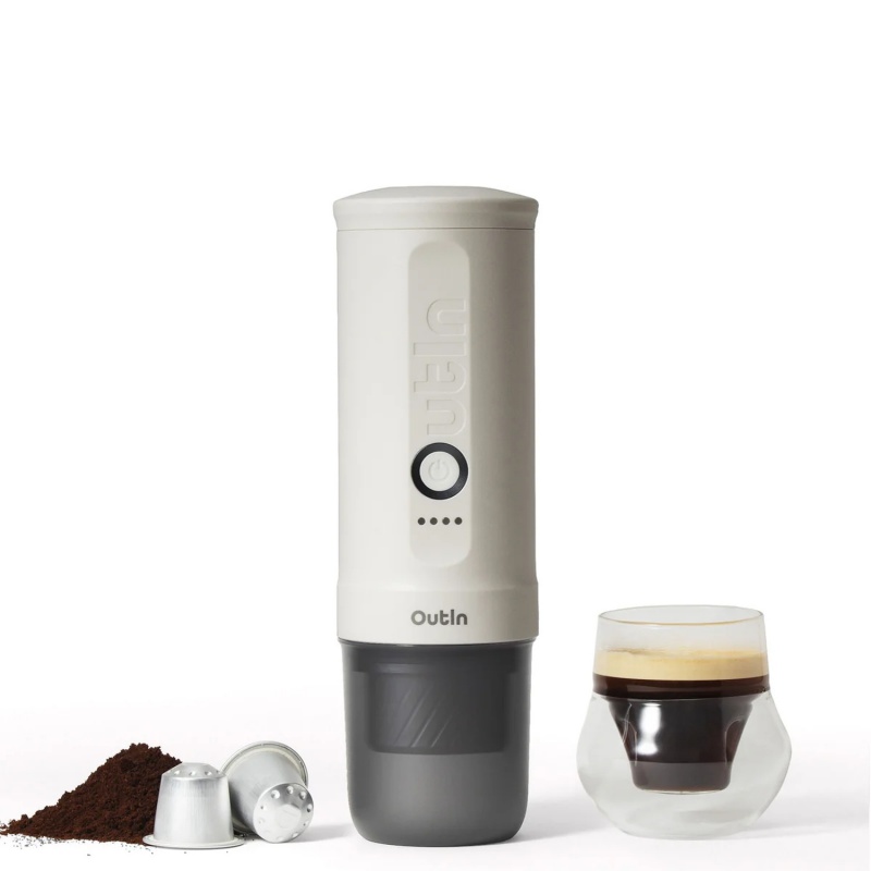 Prenosný kávovar na espresso s ohrevom vody Outin Nano 2, Pearl White