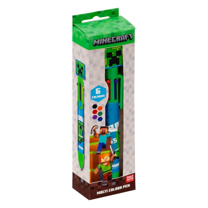 Šesťfarebné pero Minecraft s ozdobnou koncovkou