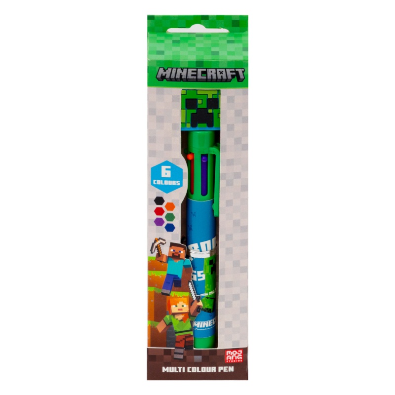 Šesťfarebné pero Minecraft s ozdobnou koncovkou