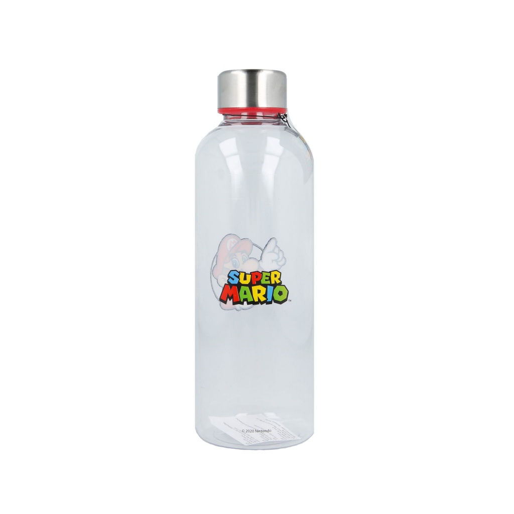 Veľmi ľahká plastová fľaša na pitie s motívom SUPER MARIO má objem 850ml a zaručene poteší všetkých fanúšikov. 
Tovar máme skla