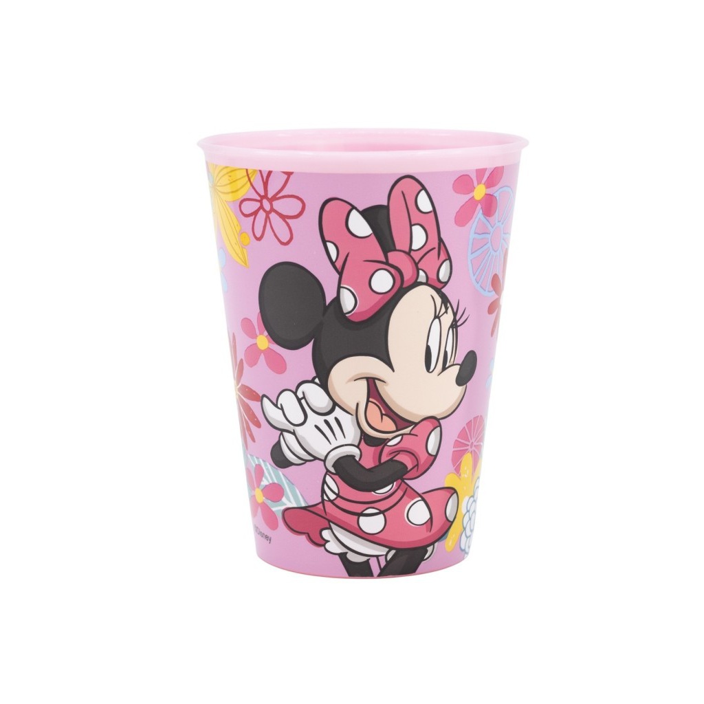 Detský plastový pohár Minnie Mouse 260 ml bez BPA s kvetmi