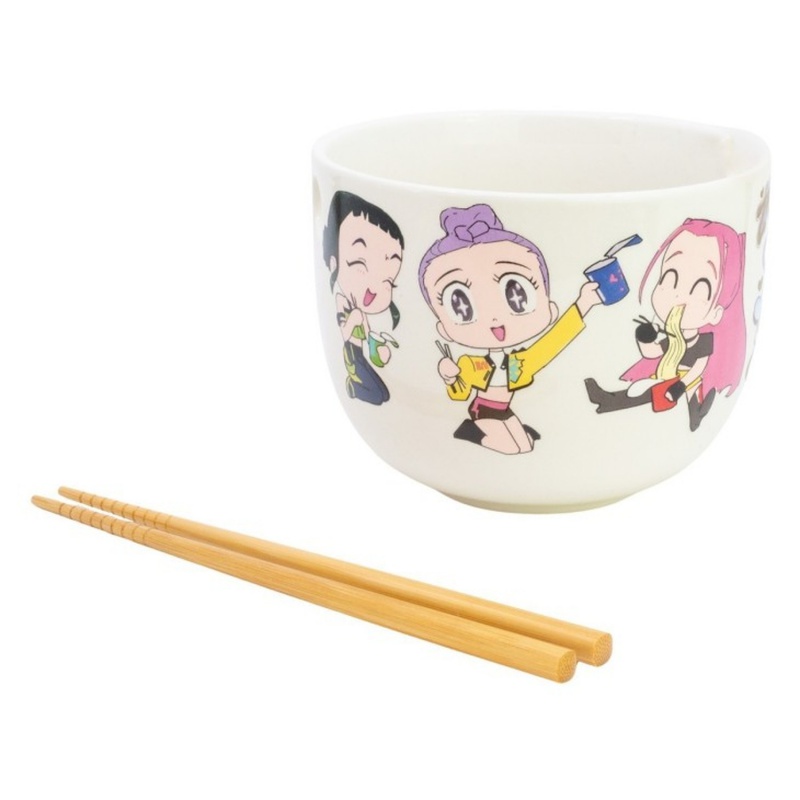 Miska na ramen s paličkami KPop Demon Hunters 460 ml keramická