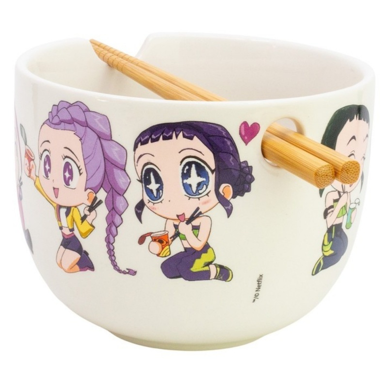 Miska na ramen s paličkami KPop Demon Hunters 460 ml keramická