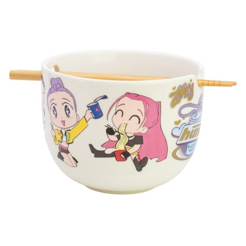 Miska na ramen s hůlkami KPop Demon Hunters 460 ml keramická