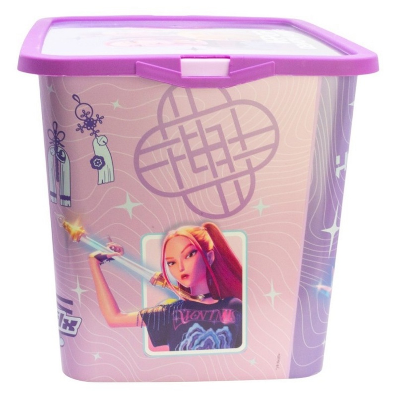 Veľký úložný box KPop Demon Hunters Huntrix 23 l fialový s vekom