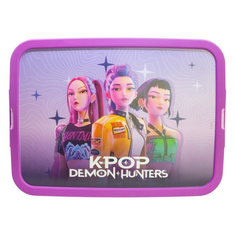 Velký úložný box KPop Demon Hunters Huntrix 23 l fialový s víkem