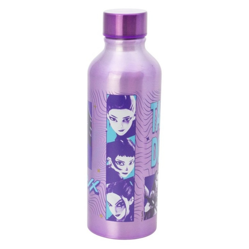 Fľaša na vodu KPop Demon Hunters s objemom takmer 1 liter je praktická opakovane použiteľná fľaša na celý deň. Hodí sa do školy,