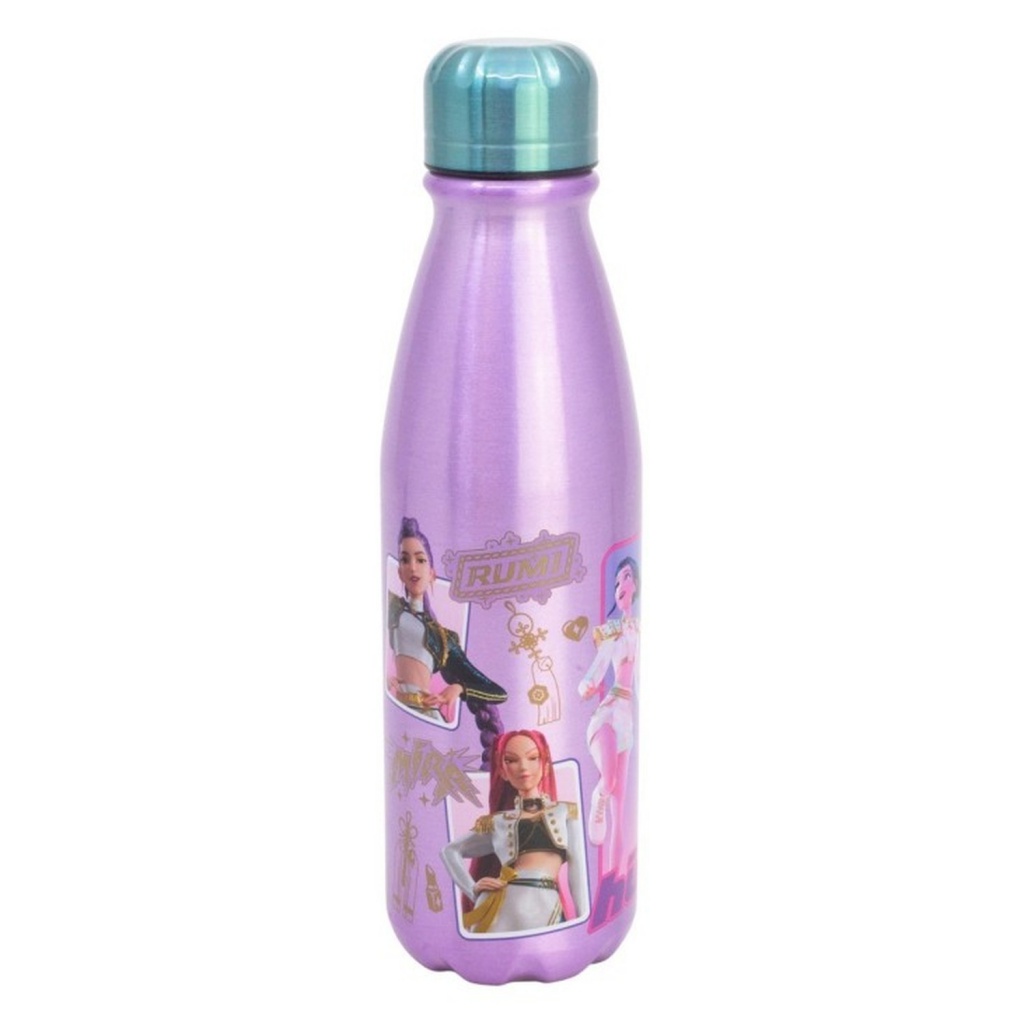 Hliníková fľaša na vodu KPop Demon Hunters 600 ml fialová Huntrix