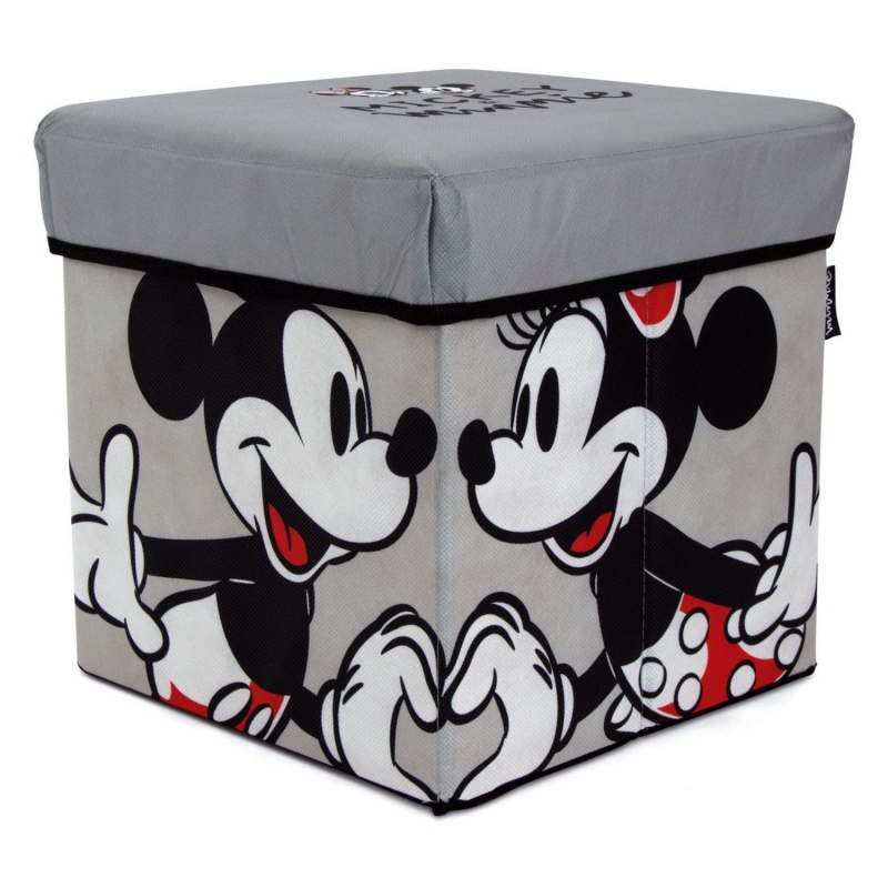Skladací úložný box na hračky a taburetka Minnie Mouse 30 x 30 cm