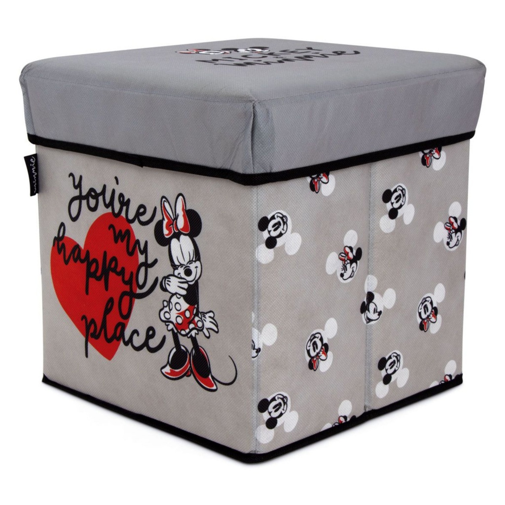 Skladací úložný box na hračky a taburetka Minnie Mouse 30 x 30 cm
