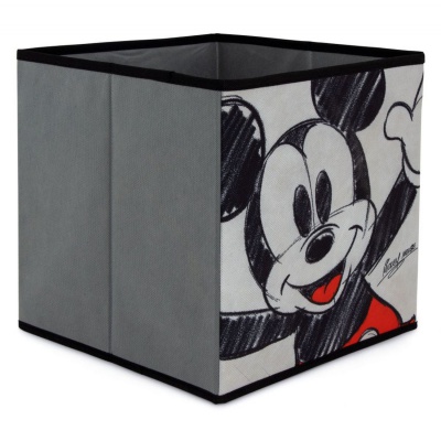 Skládací úložný box do regálu Mickey Mouse šedý 31 x 31 cm