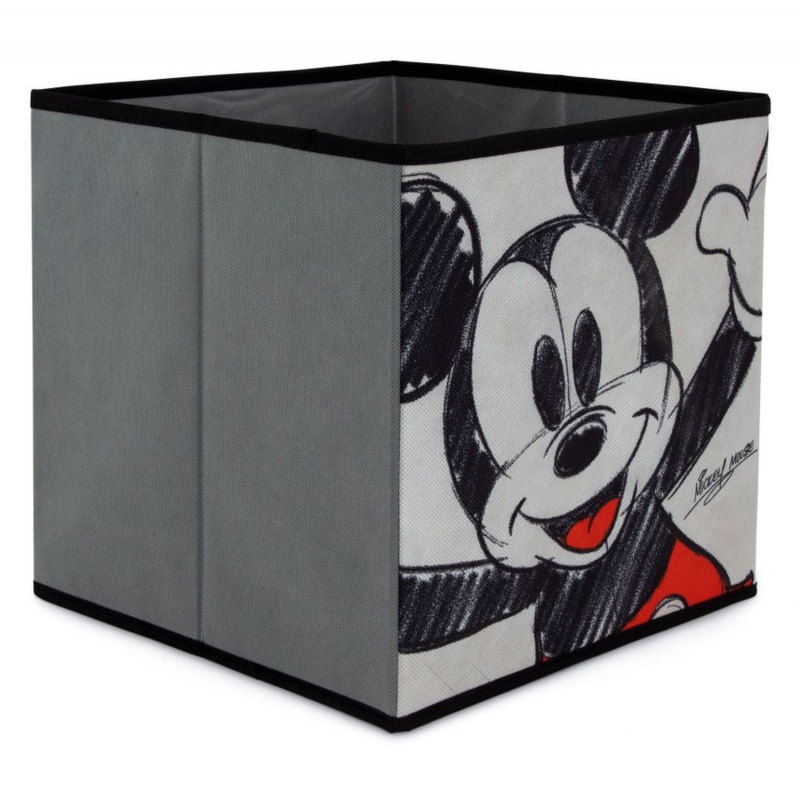Skládací úložný box do regálu Mickey Mouse šedý 31 x 31 cm