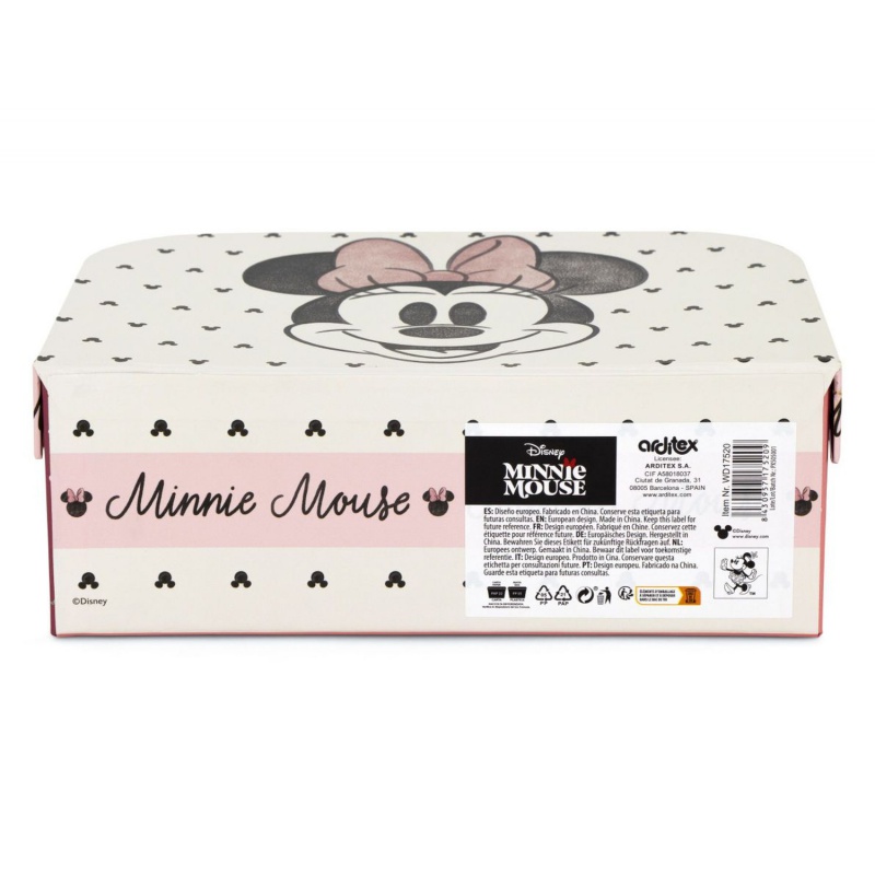 Kartonový úložný kufřík Minnie Mouse 19 x 14 cm s rukojetí