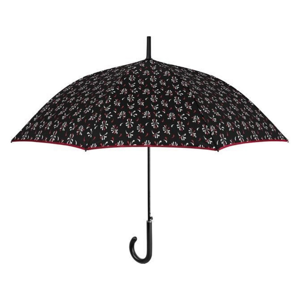 Dámský automatický deštník Perletti černý se vzorem 102 cm