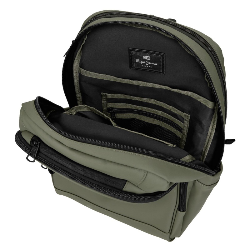 Batoh na notebook 13,3" Pepe Jeans Dudley zelený 37 cm do práce