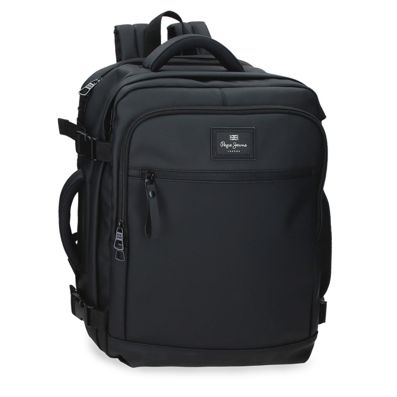 Cestovný batoh do lietadla Pepe Jeans Dudley čierny 24 l notebook 15,6"