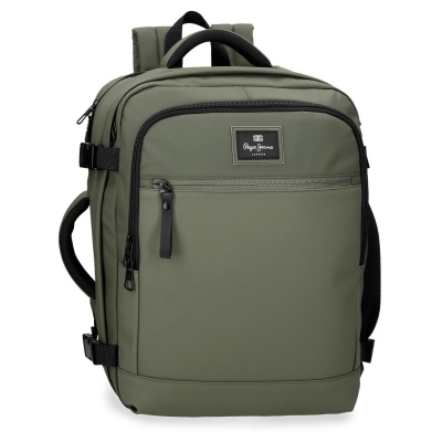 Cestovný batoh do lietadla Pepe Jeans Dudley zelený 24 l notebook 15,6"