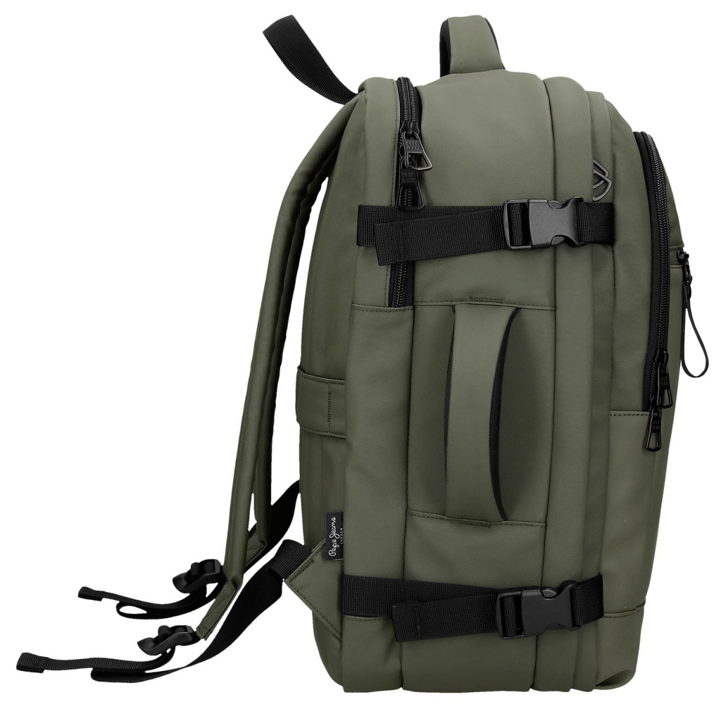 Cestovný batoh do lietadla Pepe Jeans Dudley zelený 24 l notebook 15,6"