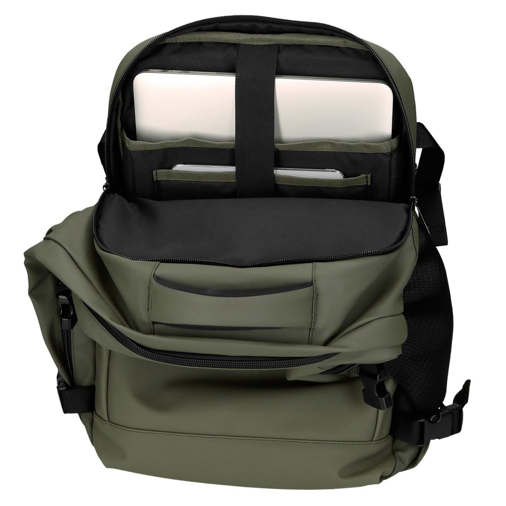 Cestovný batoh do lietadla Pepe Jeans Dudley zelený 24 l notebook 15,6"