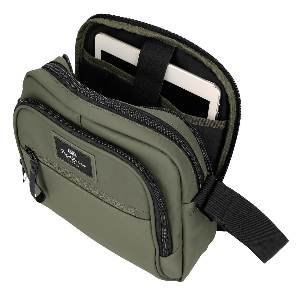 Pánska crossbody taška na tablet 12" Pepe Jeans Dudley zelená