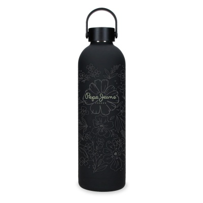 Nerezová termofľaša Pepe Jeans Eloise 750 ml čierna s kvetmi