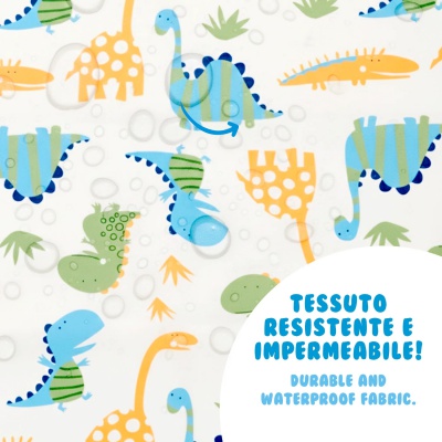 Nepremokavý podbradník s rukávmi pre deti Perletti dinosaury