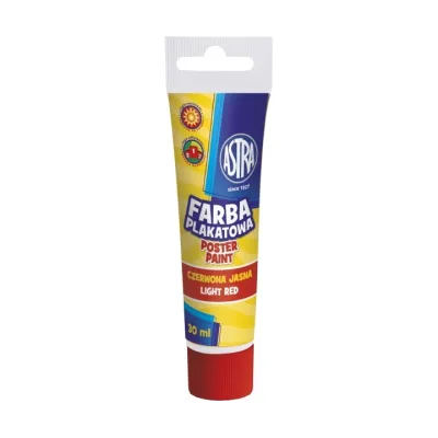 ASTRA Temperová barva v tubě 30ml SVĚTLEČERVENÁ, 83110907 ASTRA Temperová barva v tubě 30ml SVĚTLEČERVENÁ, 83110907