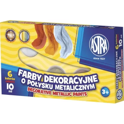 ASTRA Dekorační barvy s kovovým odleskem 6x10ml, 83411900 ASTRA Dekorační barvy s kovovým odleskem 6x10ml, 83411900