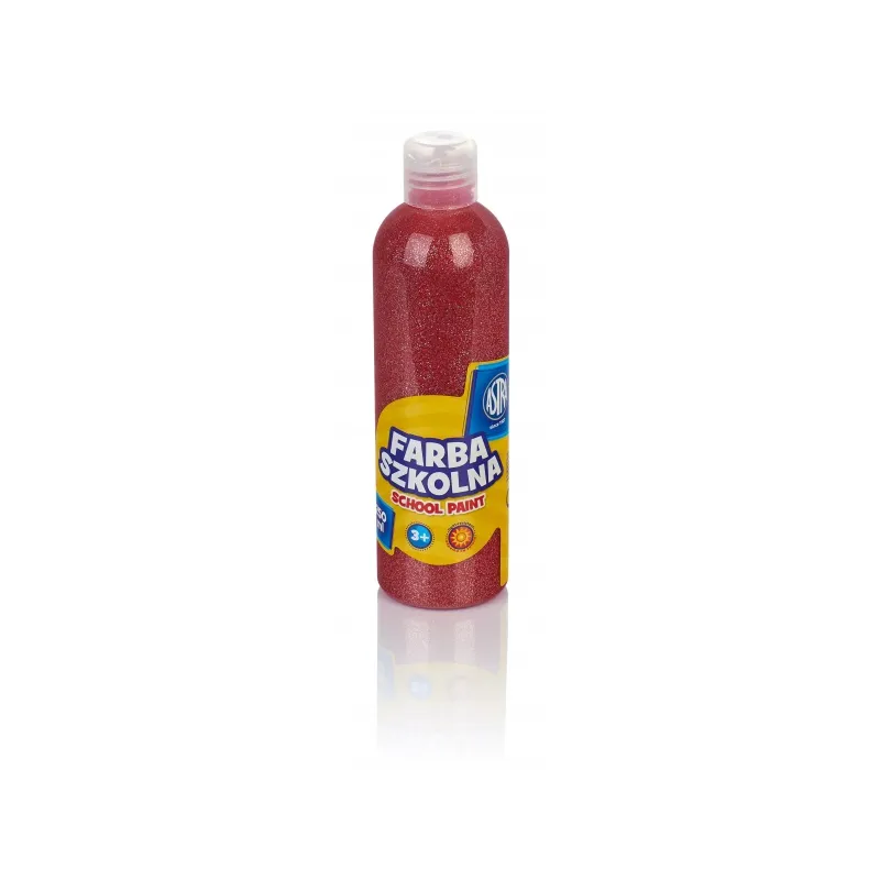 ASTRA Temperová farba posterová 250ml Červená s trblietkami, 301217043 ASTRA Temperová farba posterová 250ml Červená s trblietkami, 301217043